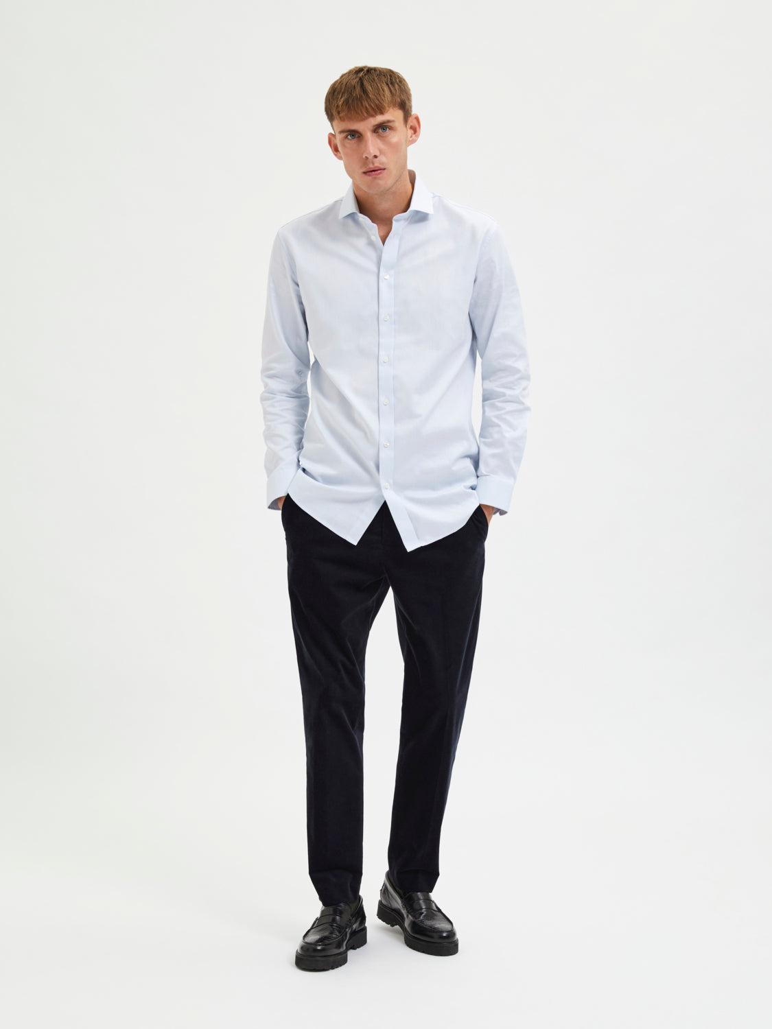 SLIM NEW-TUX Shirts - Light Blue